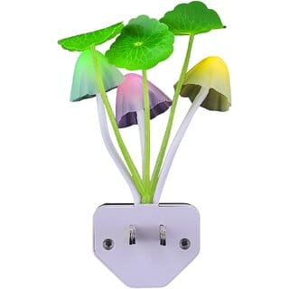 Magic 3D LED Night Lamp with Plug Smart Sensor auto On/Off and Color Change Mushroom Flowers Beautiful Illumination