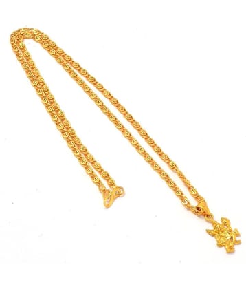 Jewar Mandi Lord Hanuman Ji Gold Plated Locket/Pendant with Link Chain Daily use for Men, Women & Girls, Boys