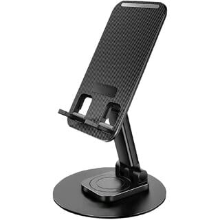 Mobile Stand with Tabletop Grip and Stable Support, 360 Rotating Holder | Lever Lock for Universal Smartphone Compatibility (Black) (Pack of 4) 
