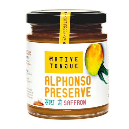 Native Tongue Exquisite Alphonso Mango Preserve Infused with Aromatic Kashmiri Saffron 200g