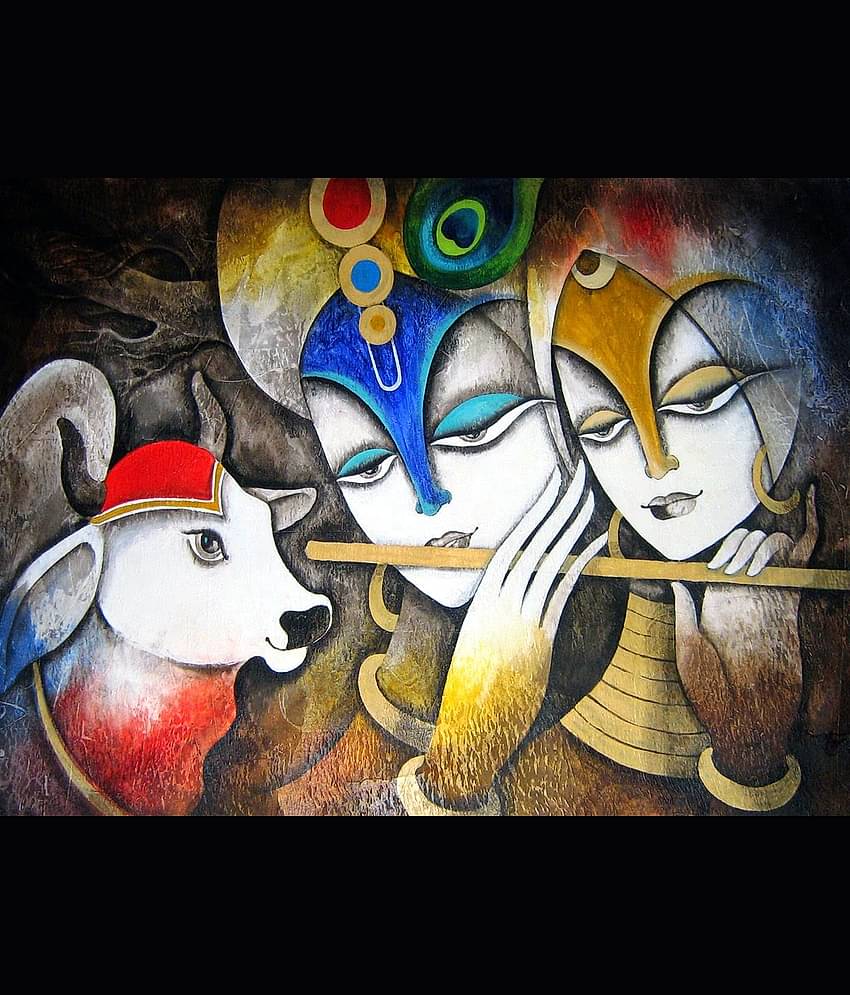 Asmi Collection Self Adhesive Vinyl Radha Krishna Wall Sticker ( 45 x 60 cms )