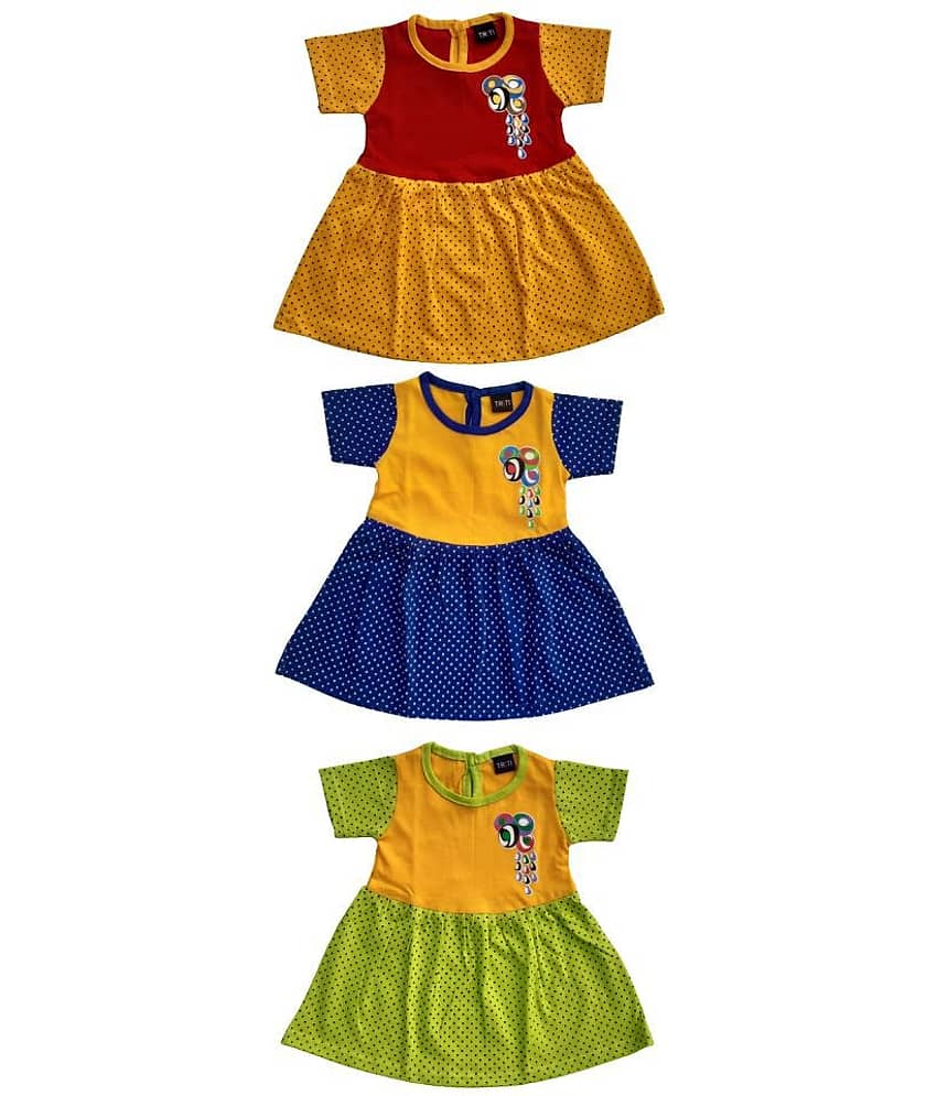 TRITI Baby Girls Cotton Blend Frocks ( Multi )