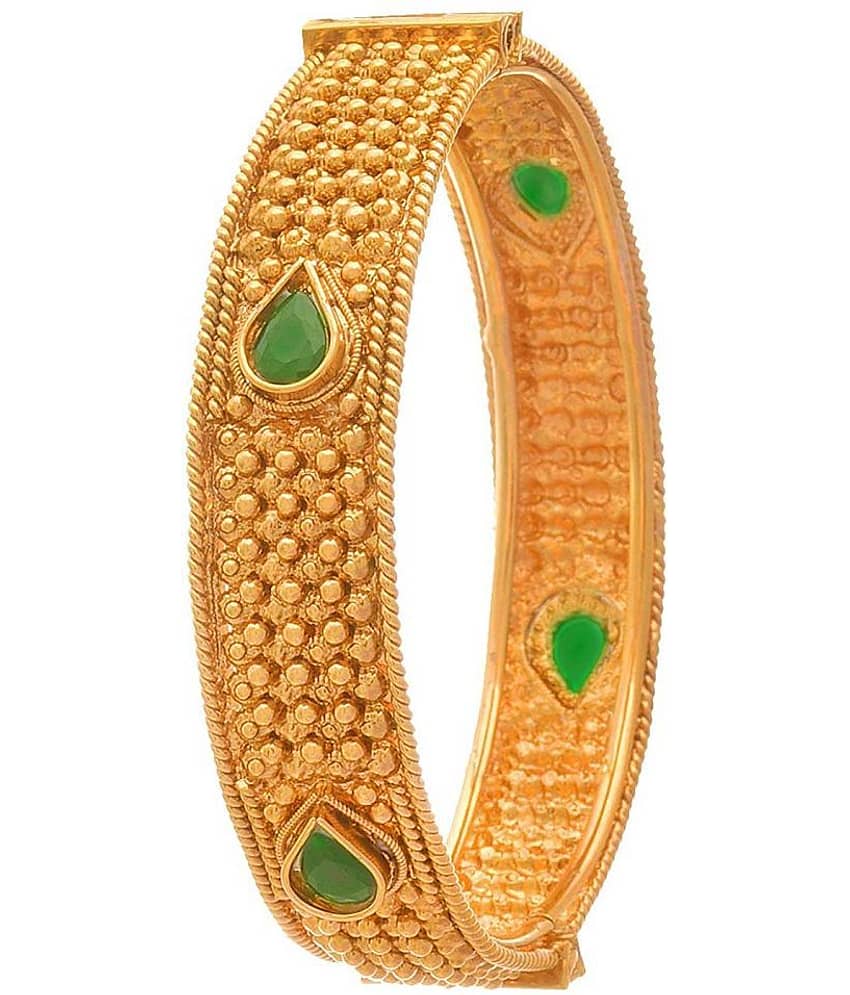 Traditional Ethnic One Gram Glod Plated Stone Designer Openable Bangle Kada for Women