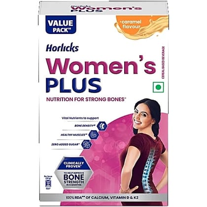 Womens Horlicks Plus Caramel, 750 g Bag-In-Box