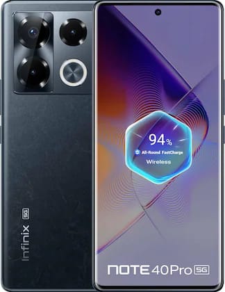 Infinix Note 40 Pro 5G Smart Phone X6851- (Obsidian Black,, 256 GB) (8 GB RAM), 17.22 cm (6.78 inch) Full HD+ Display, 108MP (OIS) Back Camera, 32MP Front Camera