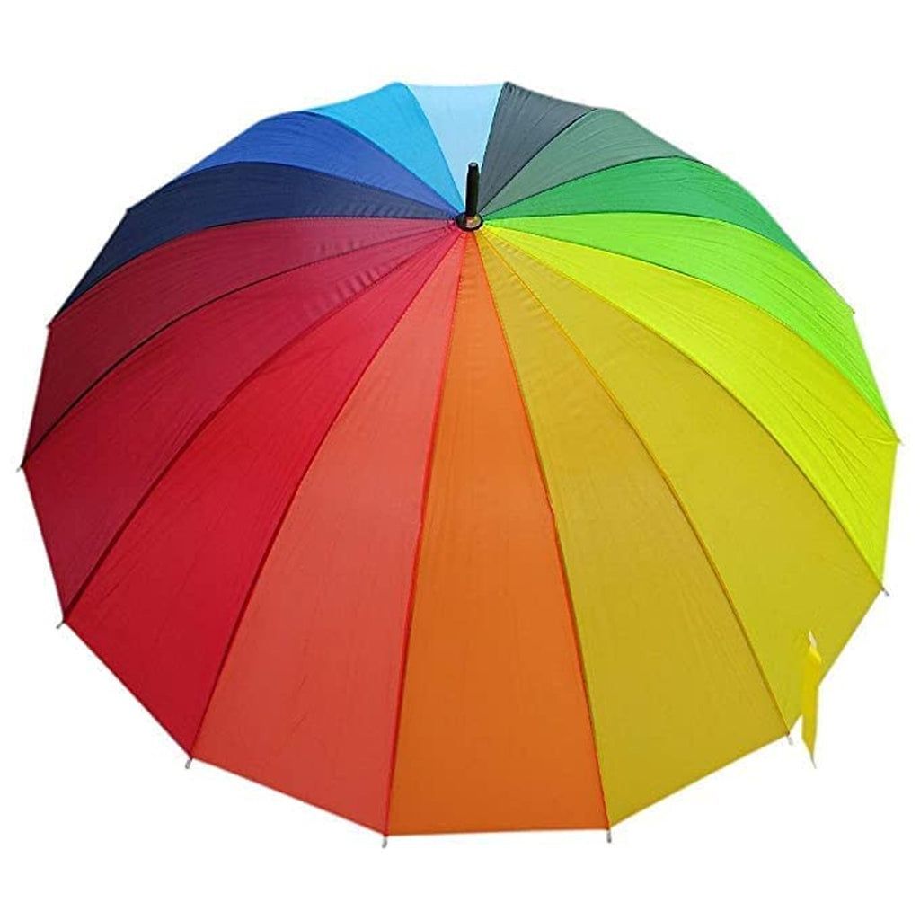 Colorful Rainbow Umbrella (Jumbo) For Sun and Rain Protection