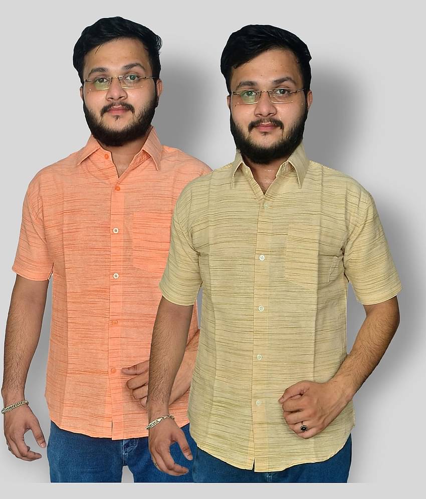 DESHBANDHU DBK - Multicolor Cotton Regular Fit Men's Formal Shirt (Pack of 2)