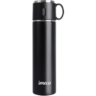 IMECO ECO-FLASK Stainless Steel Bottle 500 ml Black, Insulated Leakproof  BPA Free