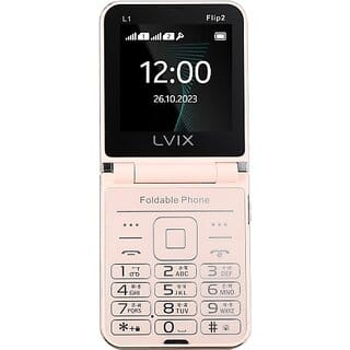Lvix L1 Flip2 (Dual Sim, 6.1 Cm (2.4 Inch) Display, 2000 Mah Battery, Gold)