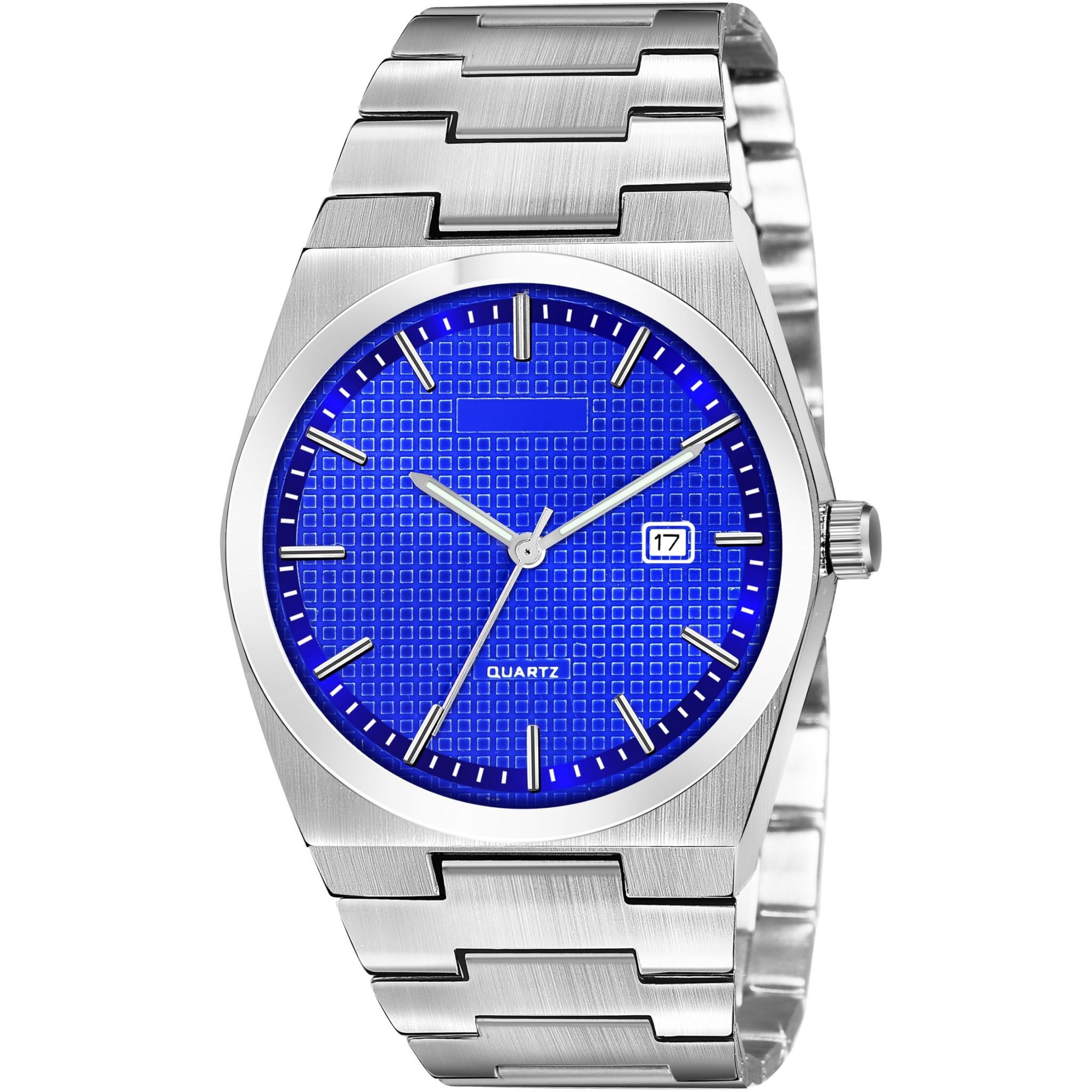 Blue Dial Date Function Analog Watch for Men LR159