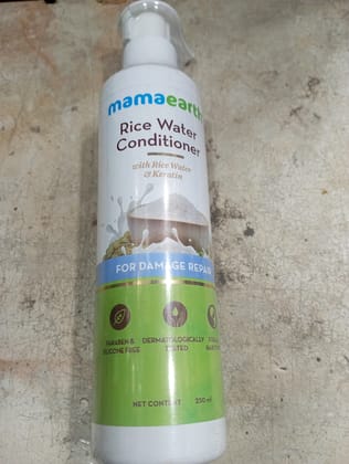 Mamaearth Rice water Conditioner With rice viter & keral For damage repair Aben & dermatologically for all Cone free Tested Hairty 