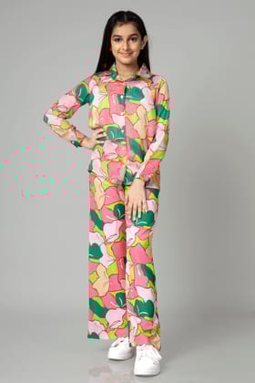 Seamless Leaf Co-Ord Set For Girls-1 Year / Punch Pink / KSH09-DPLZ000138-1-NIL-NIL-NIL-NIL-THR03-FS01-NIL-BT02-10-NIL||KBT05-DPPS10061-1-NIL-NIL-NIL-NIL-THR07-FS01-ZPH09-NIL-NIL-NIL