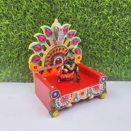 fancy singhasan for laddu gopal ji , wooden material-4 inch