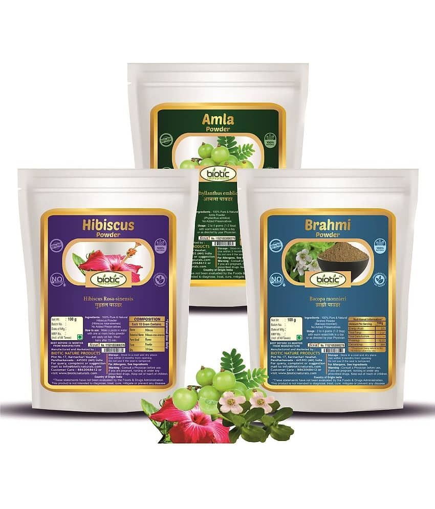 Biotic Natural Brahmi, Hibiscus and Amla Powder (100 gms Each) 100 gm