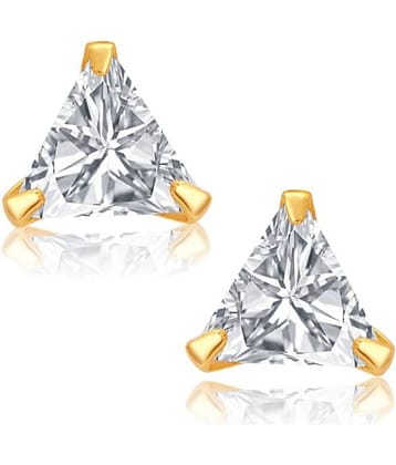 Fashion Frill Single Stone Triangle Shape Earring