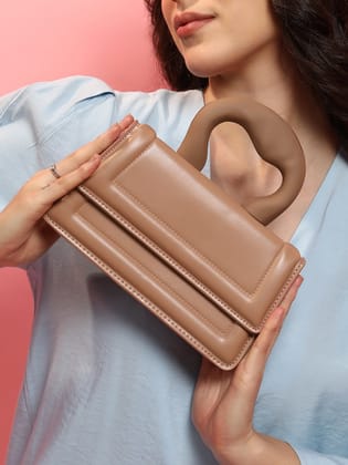The Caldera Frost Hand Bag - Chocolate Brown-Handbag