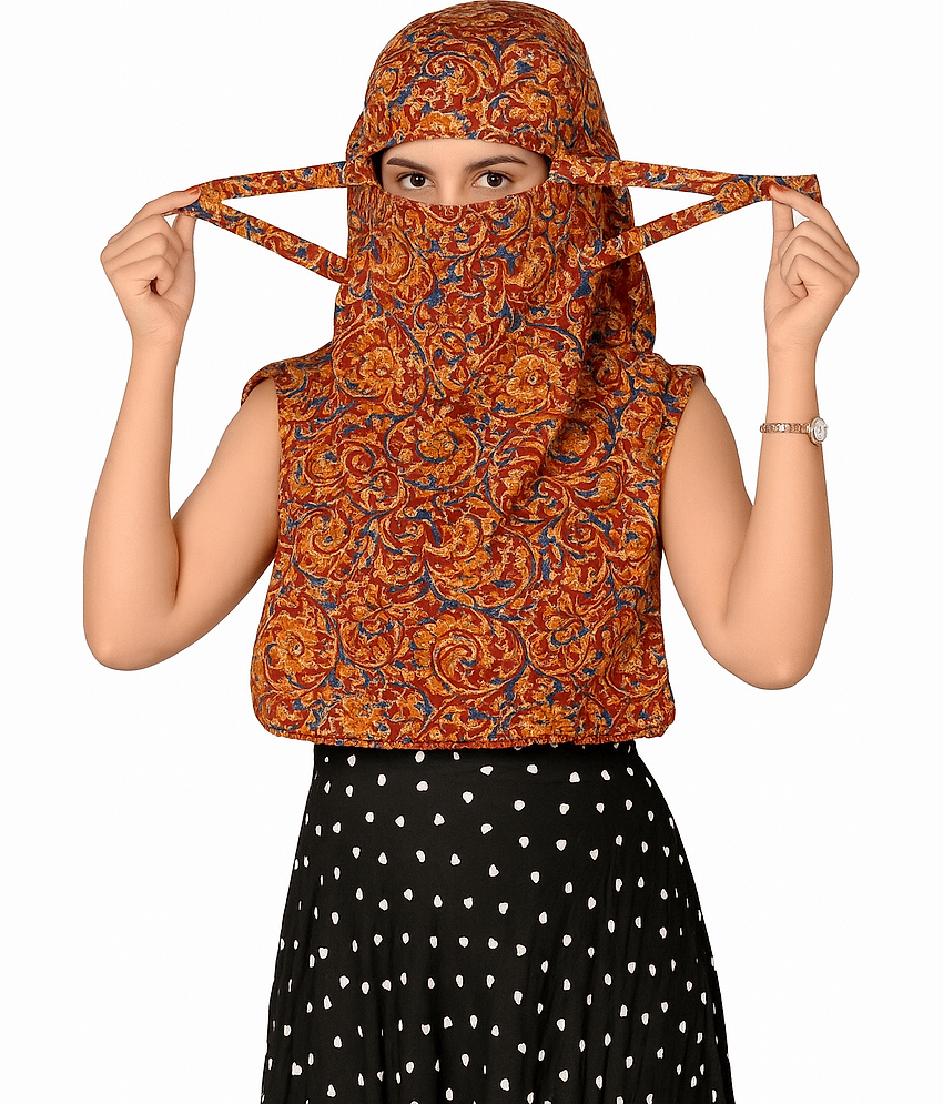 DEEPNAYRA - LIVING STYLE Maroon Cotton Blend Women's Scarf ( Pack of 1 )