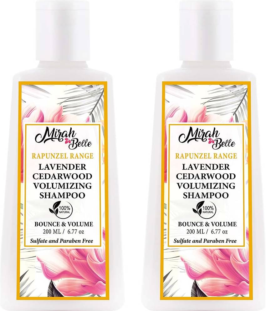 Mirah Belle Natural & Organic - Lavender Cedarwood Volumising - Sulfate and Paraben Free Shampoo 200 mL Pack of 2