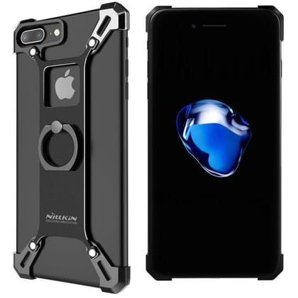 iPhone Black Nillkin Barde Shockproof Metal Bumper Build-in-Ring Grip Kickstand Case | Cover-iPhone 6/6s Plus