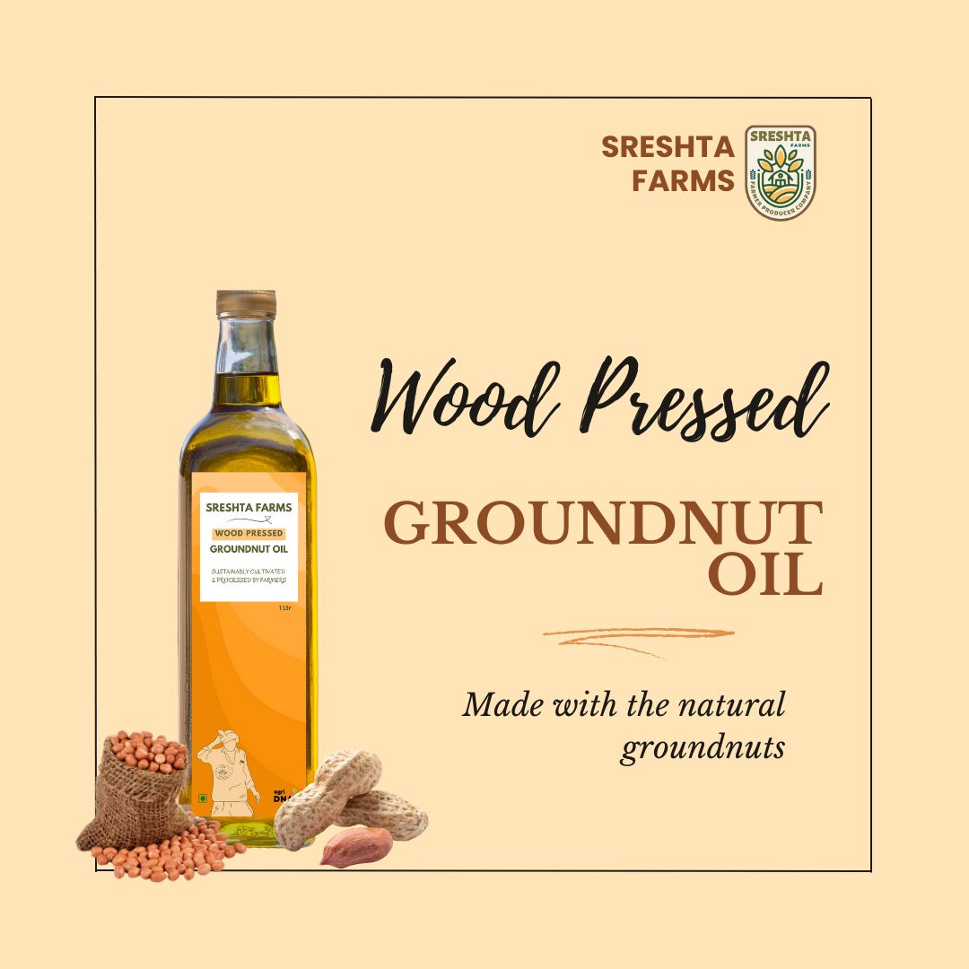 Sreshta Farms Wood Pressed Groundnut Oil