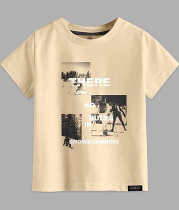 CODEZ Pack of 1 Boys Cotton Blend T-Shirt ( Beige )