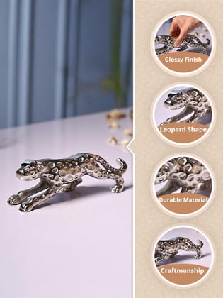 VON CASA Silver Leopard Decor Object