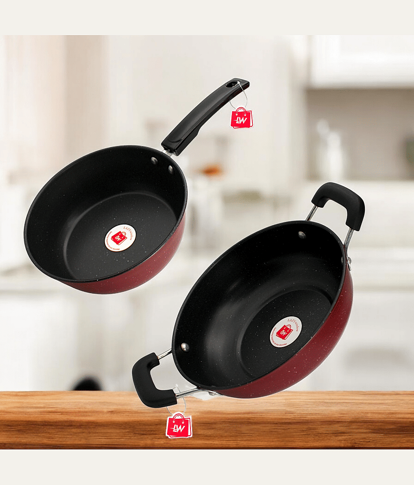 LAZYWINDOW Non Coated Non-stick Cookware Sets