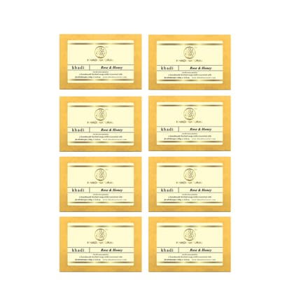 Khadi Natural Rose & Honey With Rose Petals Soap Combo Pack Of 8 – 100gm Each
