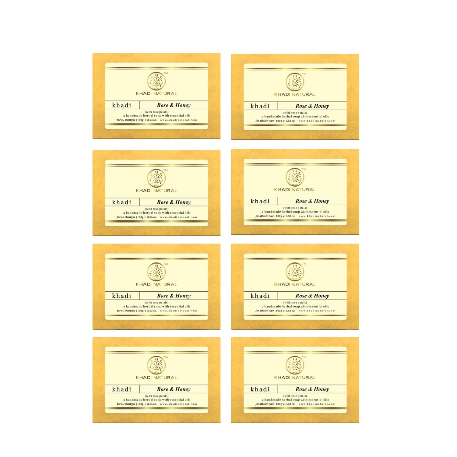 Khadi Natural Rose & Honey With Rose Petals Soap Combo Pack Of 8 – 100gm Each