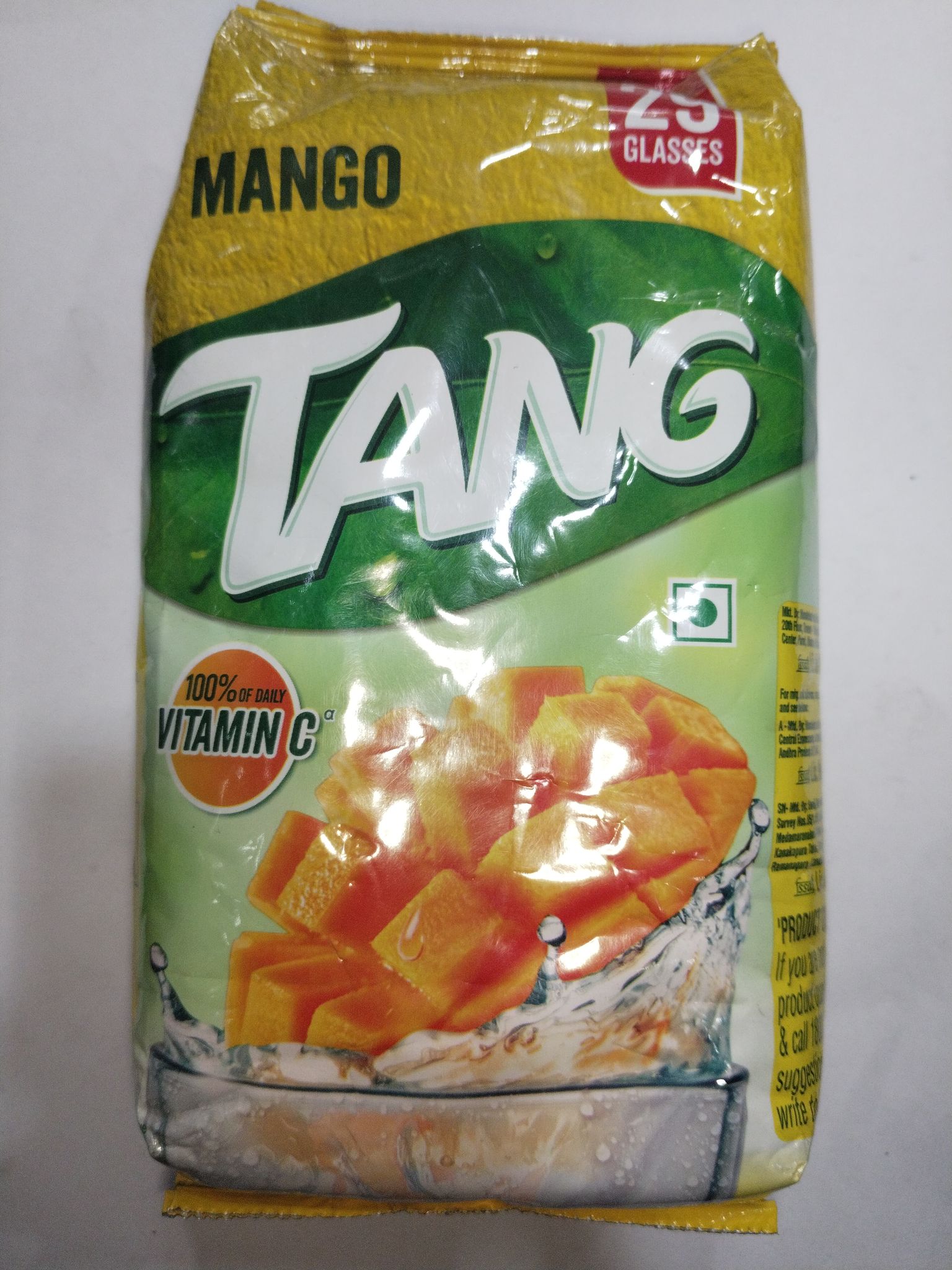 Tang Mango 100% of Vitamin c makes 29 glasses 