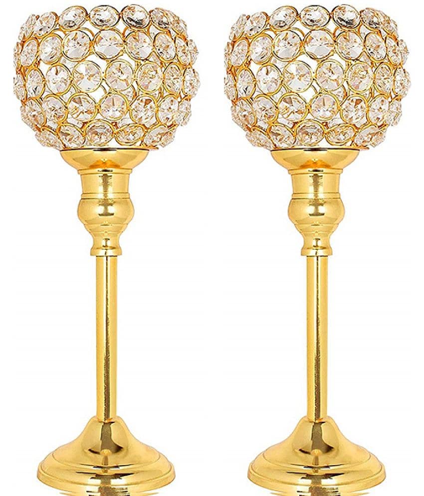 Urban hemlet Gold Table Top Metal Tea Light Holder - Pack of 1