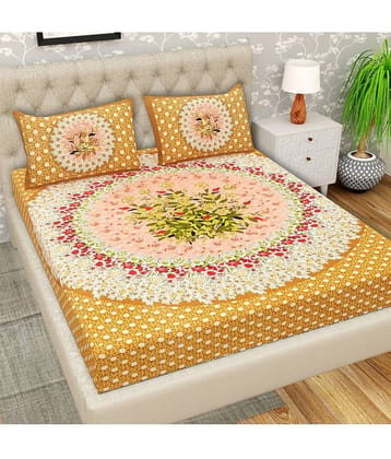 Cosito Cotton 1 Double Bedsheet with 2 Pillow Covers ( Brown )