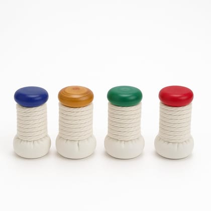 Oil Spreader for Dosa Tawa � Wooden (Pack of 4) � Multicolor Wood Cloth Oil Spread Brush for Iron Dosai Pan � Wooden Round Pastry Brush with Cotton Cloth Wrap � Traditional Spreader � Dosai Kal