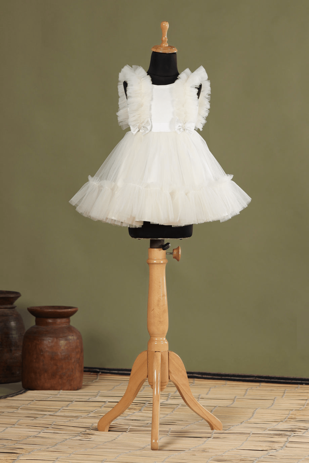 Off White Bowie Dress-6-12 months