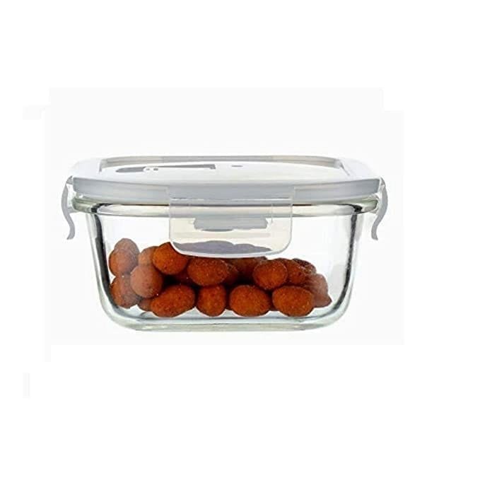 Femora Borosilicate Square Glass Food Storage Container with Air Vent Lid (800 ml)