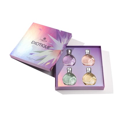Carlton London Exotique Perfume Gift Set for Women - 4 x 30ml Premium Fragrances with Rose, Orange, Cedar, and Honey Notes, Luxury Perfume Gift Box for Her Birthday Carlton London Exotique Perfume Gift Set for Women - 4 x 30ml Premium Fragrances with Ros