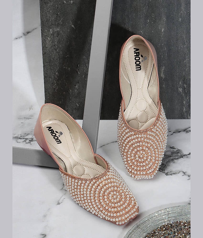 Aroom Silver Women's Ethnic Ballerinas