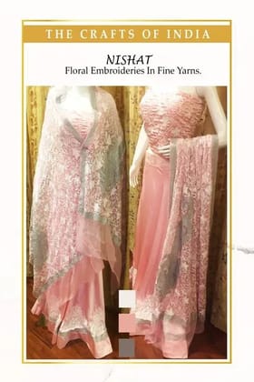 Light Pink Embroidered Lehenga Blouse with Odhani
