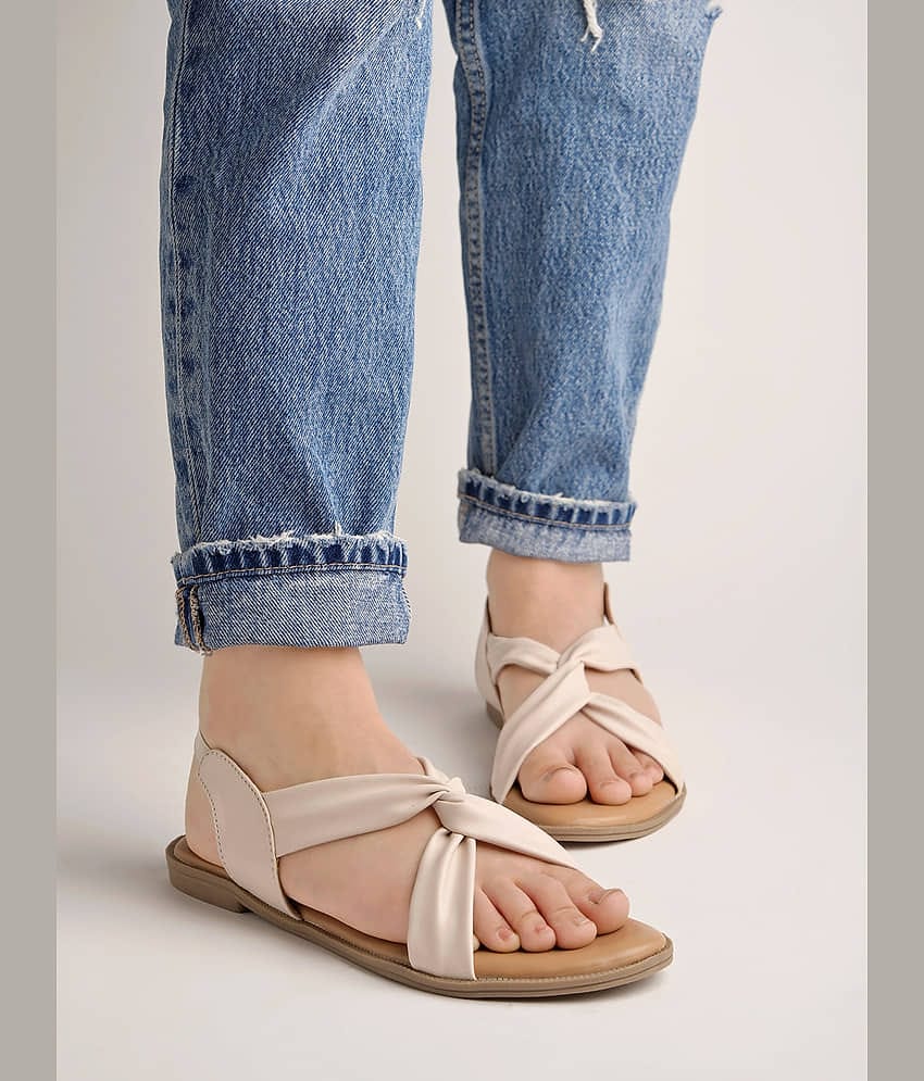 Stylestry Cream Women's Flats