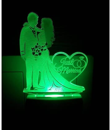SUPERAJANTA JUST MARRIED COUPLE 2086 Night Lamp Multi - Pack of 1