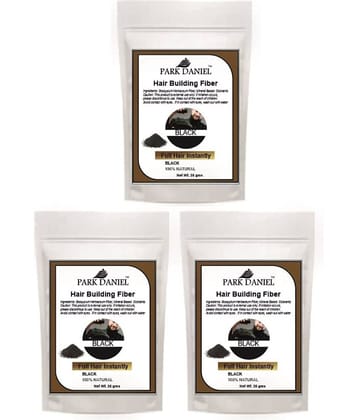 Park Daniel Hair Building Fiber Instant Fuller Hair Refill Pack (Black) 25 gm Pack of 3