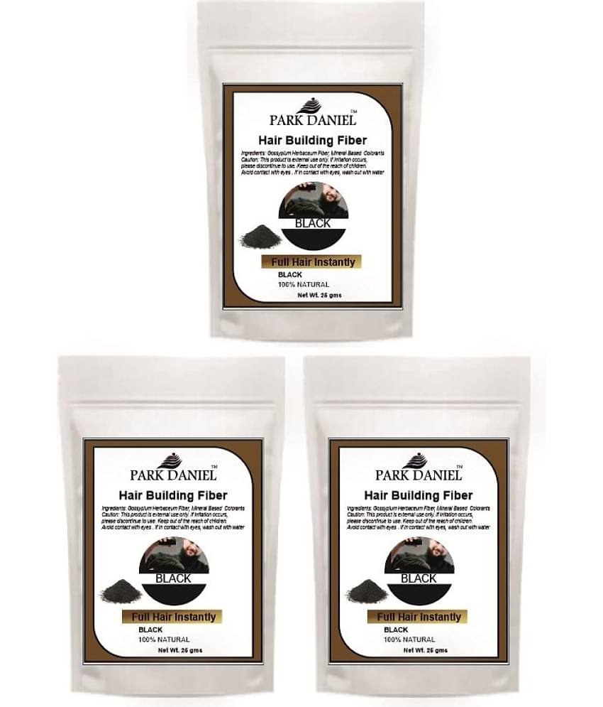 Park Daniel Hair Building Fiber Instant Fuller Hair Refill Pack (Black) 25 gm Pack of 3