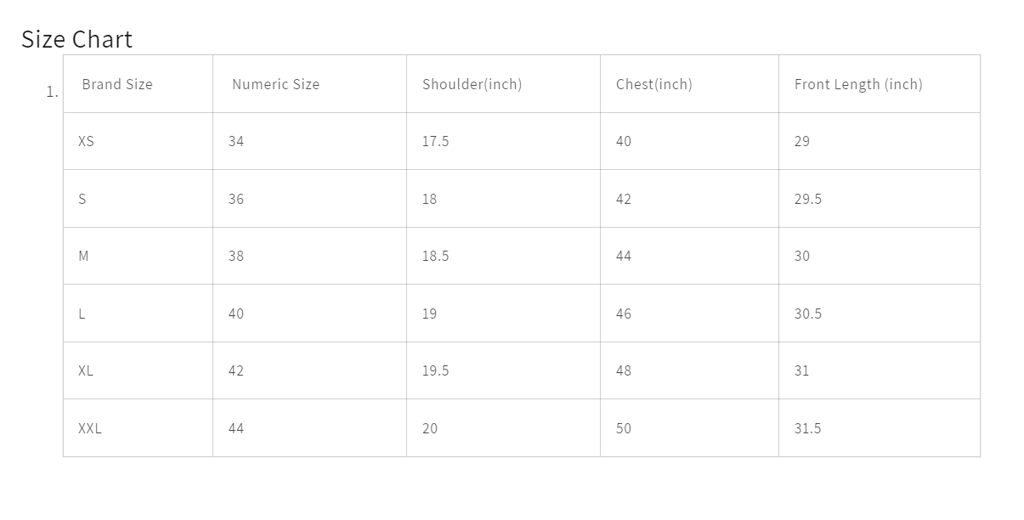 Size Guide