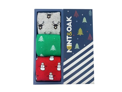 Christmas Joy Set-of-3 Crew Socks for Men