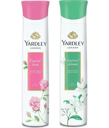 Yardley London Women Imperial Jasmine and English Rose  Deodorant Spray - For Women,150ML Each (Pack of 2)