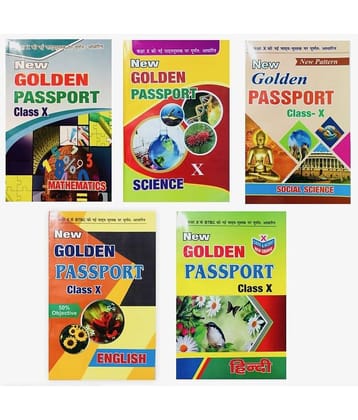 Golden Passport Complete Guide Books For Class 10th Matric Examination ( Set of 5 Subject - Hindi, English, Science, Social Science & Mathematics ) Bihar Board Examination