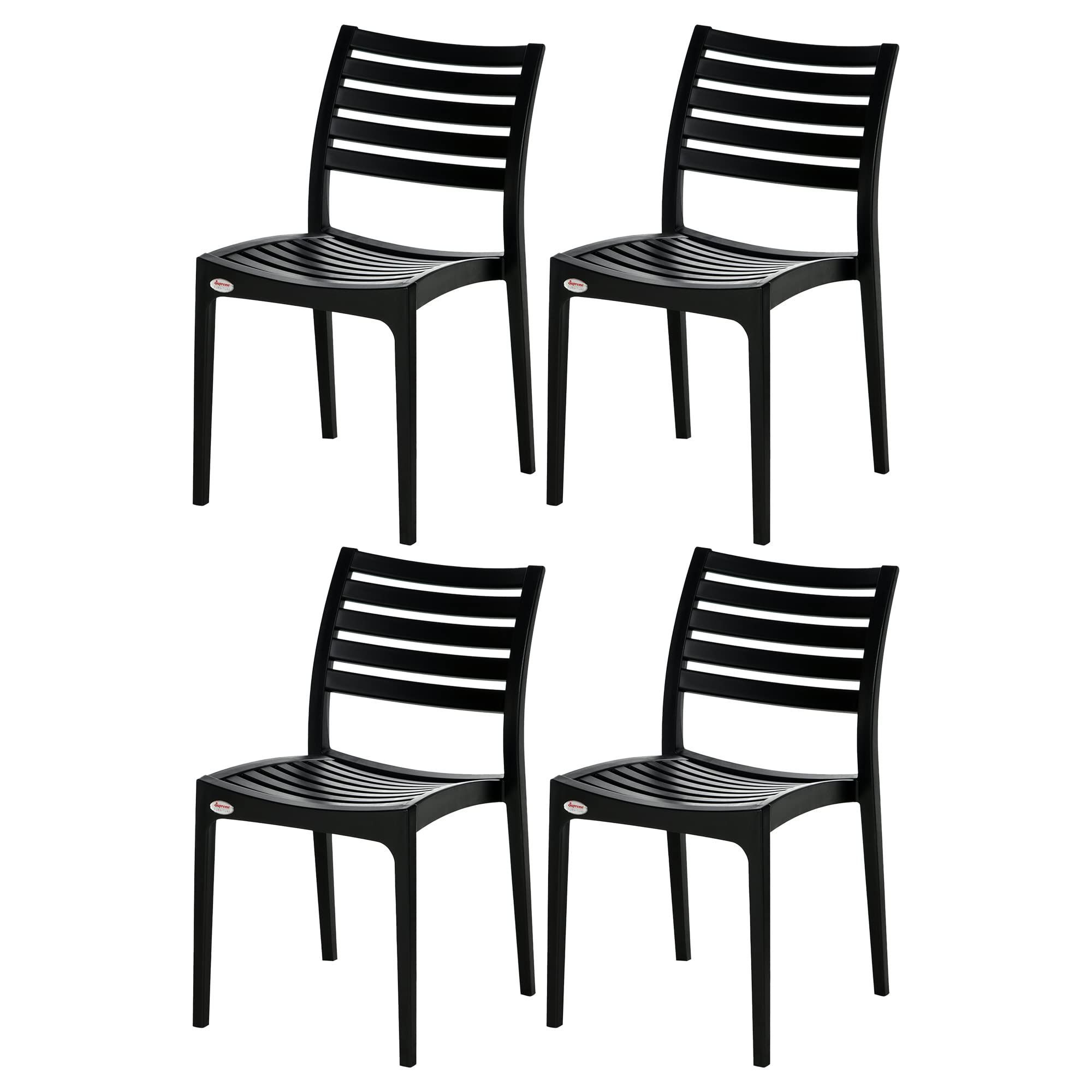 Supreme Furniture Omega Plastic Without-Arm Chair Suitable for Home, Office, Garden, Living Room, Cafeteria, Restaurant, Hotel, Work from Home, Indoor & Outdoor