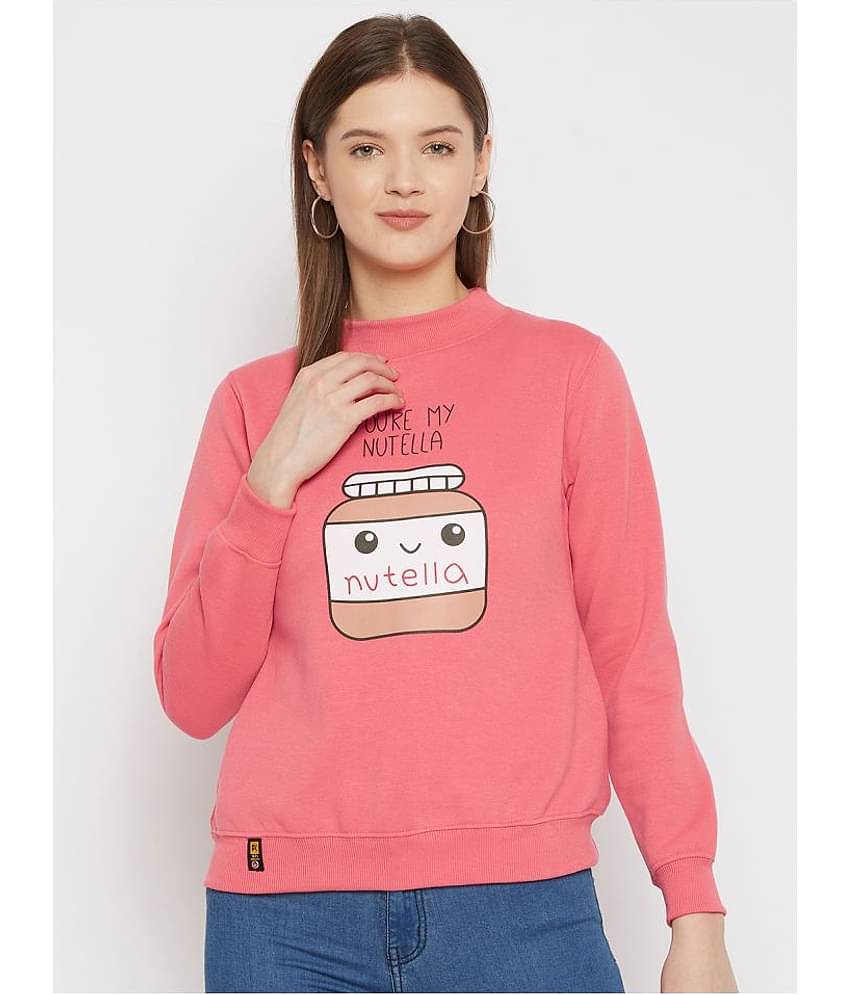 First Krush Fleece Pink Non Hooded Sweatshirt