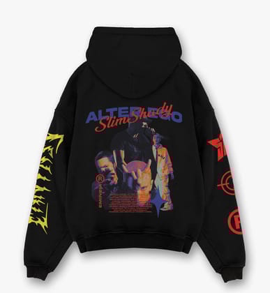 Slim Shady Designed Oversized Hoodie-S / Black