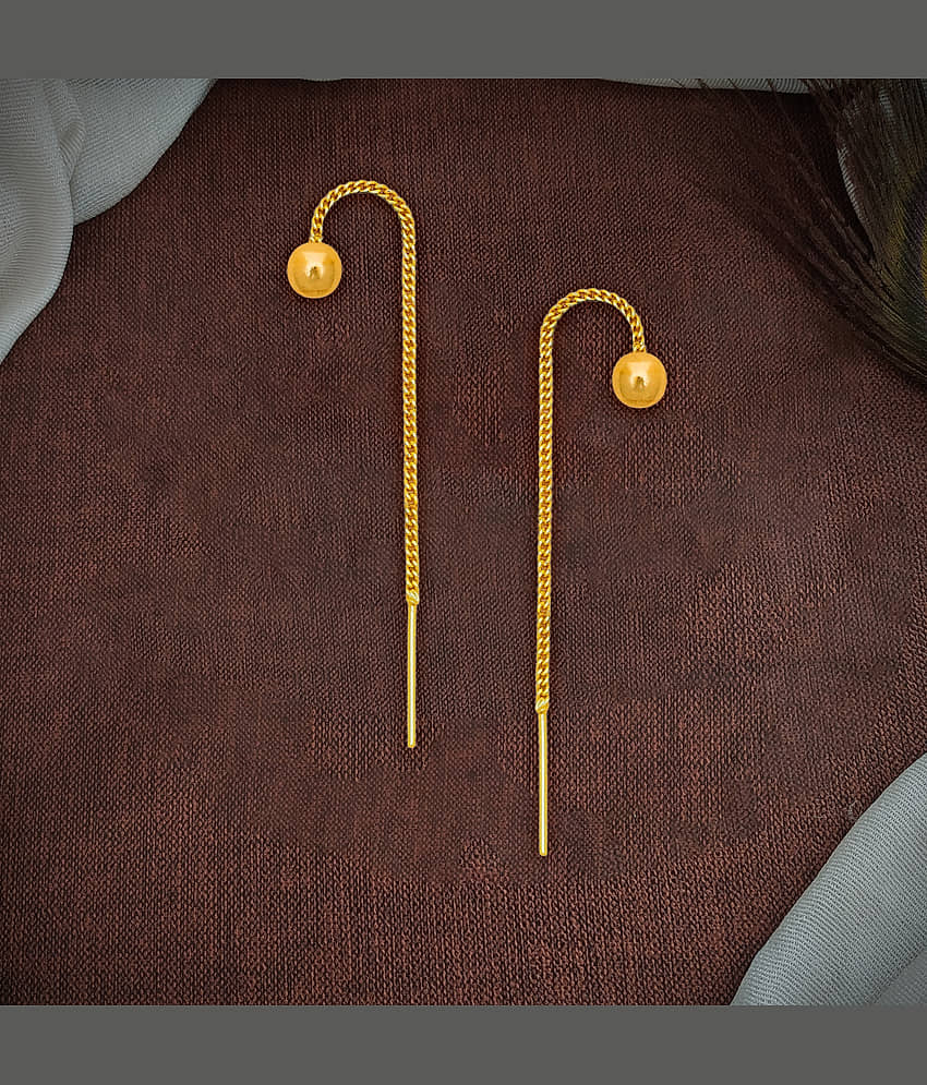 Drashti Collection Golden Threader Earrings ( Pack of 1 )